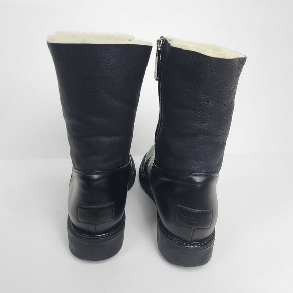NANDO MUZI Black Leather Winter Boots Size 4.5 - Picture 5 of 13